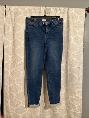 Nicole Miller Mid-Rise Dark Blue Ankle Skinny Jeans